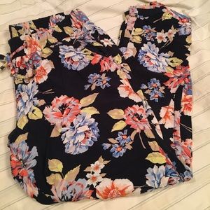 Navy floral joggers